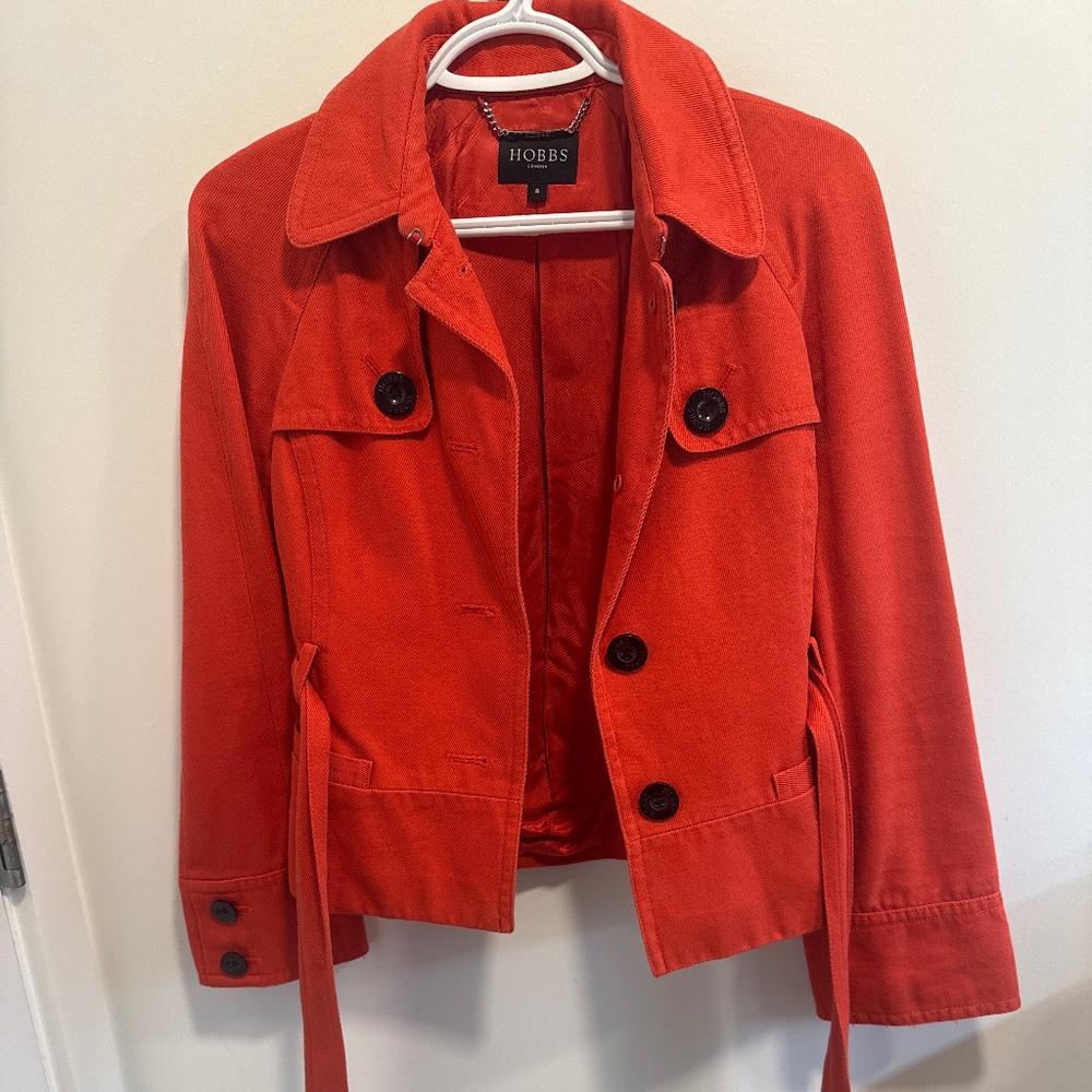 Burnt Orange Twill Jacket - Hobbs London (UK 8/ US 4)